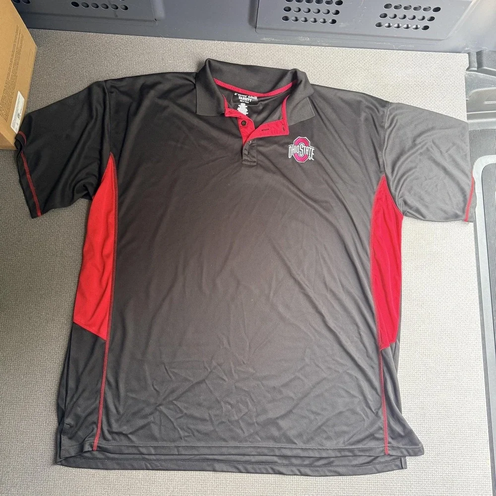 Ohio State Buckeyes Shirt Mens 3XL Black NCAA Football Polo Profile Varsity